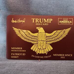 DONALD TRUMP 2024 rED MEMBER CARD